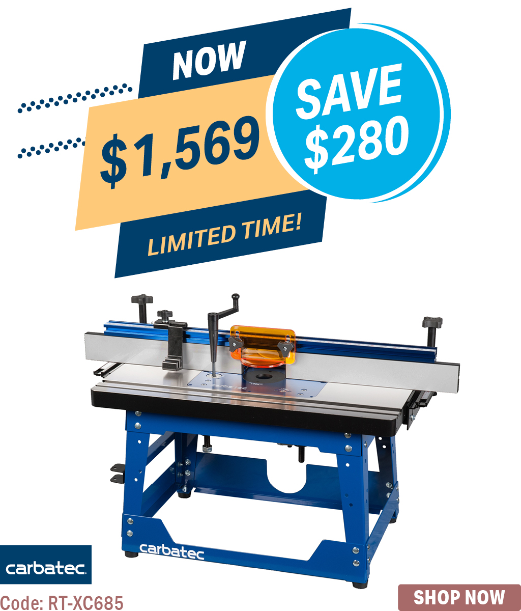 Carbatec Deluxe Compact Router Table Kit With Cast Iron Top | Carbatec